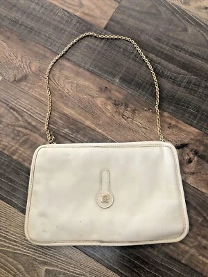 Pierre Cardin винтажный цепочка ремень белый клатч наплечная сумка косметическая одежда - Изображение 1 из 4