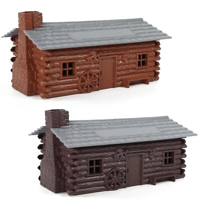 Evemodel O Scale Painted Hunter's Log Cabin Plastic for Model Trains Layout - Image 1 of 4