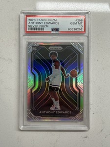 2020-21 Panini Prizm Silver Prizm Anthony Edwards RC #258 PSA 10 TIMBERWOLVES