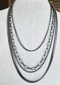 Vintage 4 Multi Kette Lagenlook Rotguss Lange Drapierte Halskette 24-5/8" Karabiner - Bild 1 von 4