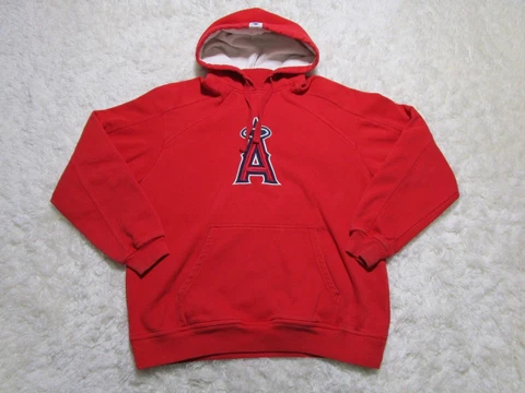 Anaheim Angels Hoodie Mens Extra Large XL Red Embroidered Logo MLB Baseball Cover