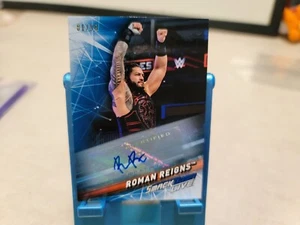 2019 Topps WWE Roman Reigns Blue Auto /99 SmackDown Live T8856 - Picture 1 of 6