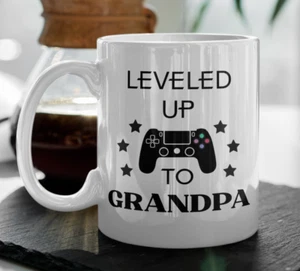 Grandpa Leveled up Controller Coffee Mug, Gift for Video Gamer Cup from Grandkid - Picture 1 of 5