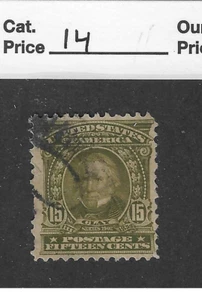 US # 309, 15 cent olive green, Henery Clay, VF+ - Picture 1 of 2
