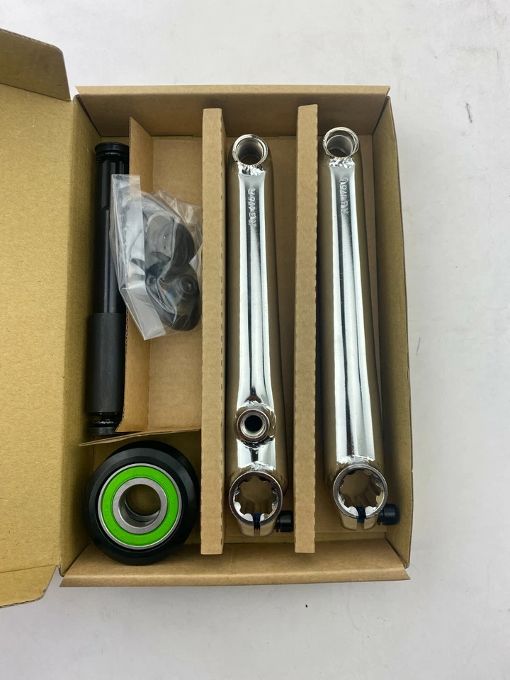 ALTA Heavy Duty Acero Cromolibrado Manivela BMX Manivela de 3 Piezas 175mm Cromo 19mm Husillo Foto 1 de 4