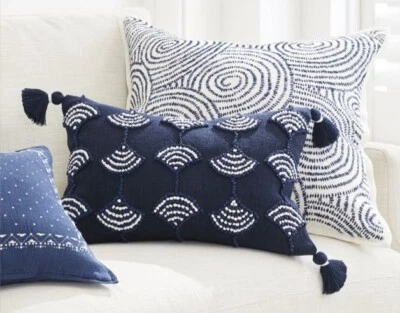 Serena & Lily Isora Pillow Cover | 12”x21” | NWT | Navy | Retail $168 - Image 1 of 3
