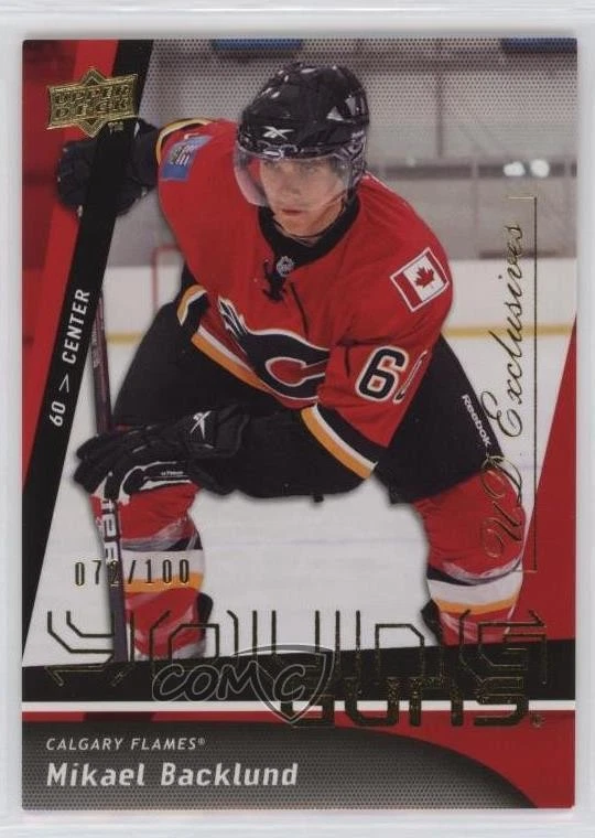 2009-10 Upper Deck Young Guns UD Exclusives /100 Mikael Backlund #454 Rookie RC - Image 1 of 2
