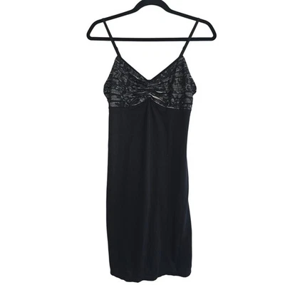 Vestido Babydoll de Encaje Negro Natori para Dormir Talla M Cómodo Suave Romántico Plisado Busto Foto 1 de 4