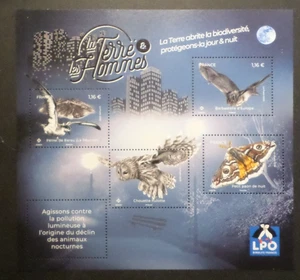 FRANCIA 2023 BLOQUE Sellos PÁJAROS MARIPOSAS TIERRA/HOMBRE Nuevo** MNH SELLO - Imagen 1 de 1
