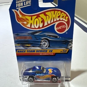 Hot Wheels Race Team Series IV #4/4 ’63 Corvette Blue – Collector #728 - Picture 1 of 11
