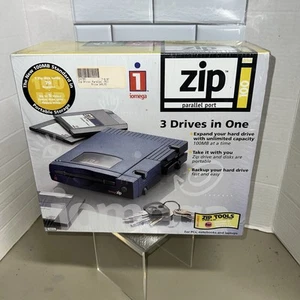 Lecteur de ports parallèles IOMEGA 10012 Zip 100, 3 lecteurs en 1, neuf scellé - Photo 1/6
