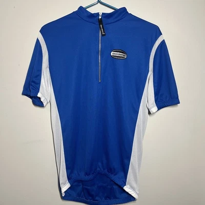 Camisa Giordana Para Hombres Grande Azul Ciclismo Jersey Cuello Simulado 1/2 Cremallera Elastizada Pullover Foto 1 de 4