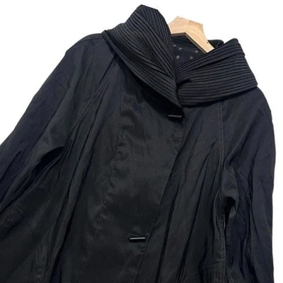 Mycra Pac Mini Donatella Impermeable Reversible Plisado Cuello Capucha Punto Negro Foto 1 de 4