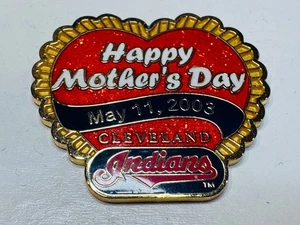 Cleveland Indians Lapel Pin Happy Mother's Day May 11, 2003 5/11/03 Heart Mom - Picture 1 of 2