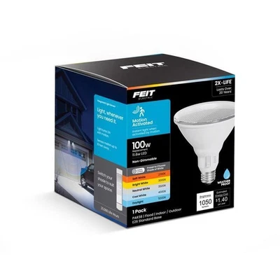 Feit PAR38 E26 (Medium) LED Motion Activated Bulb Color Changing 100 Watt Equiv - Image 1 of 2