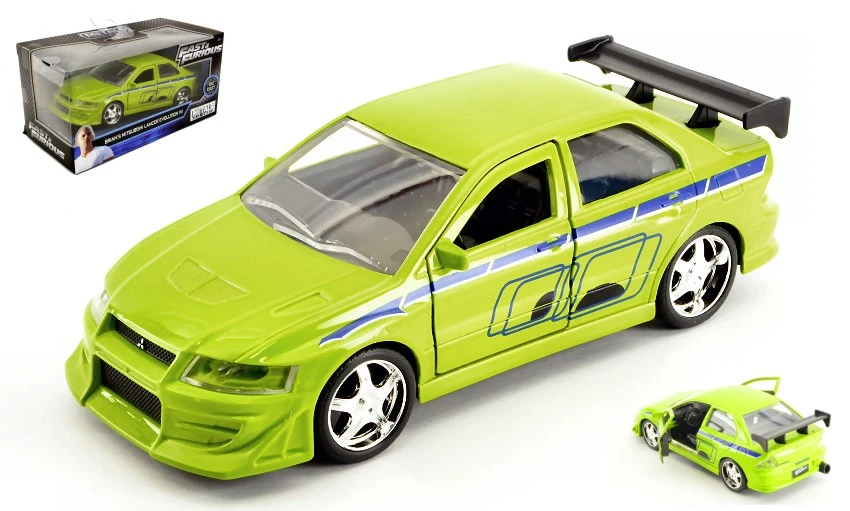 Brian's Mitsubishi Lancer Evolution VII Fast & Furious Green 1:32 Model - Immagine 1 di 1