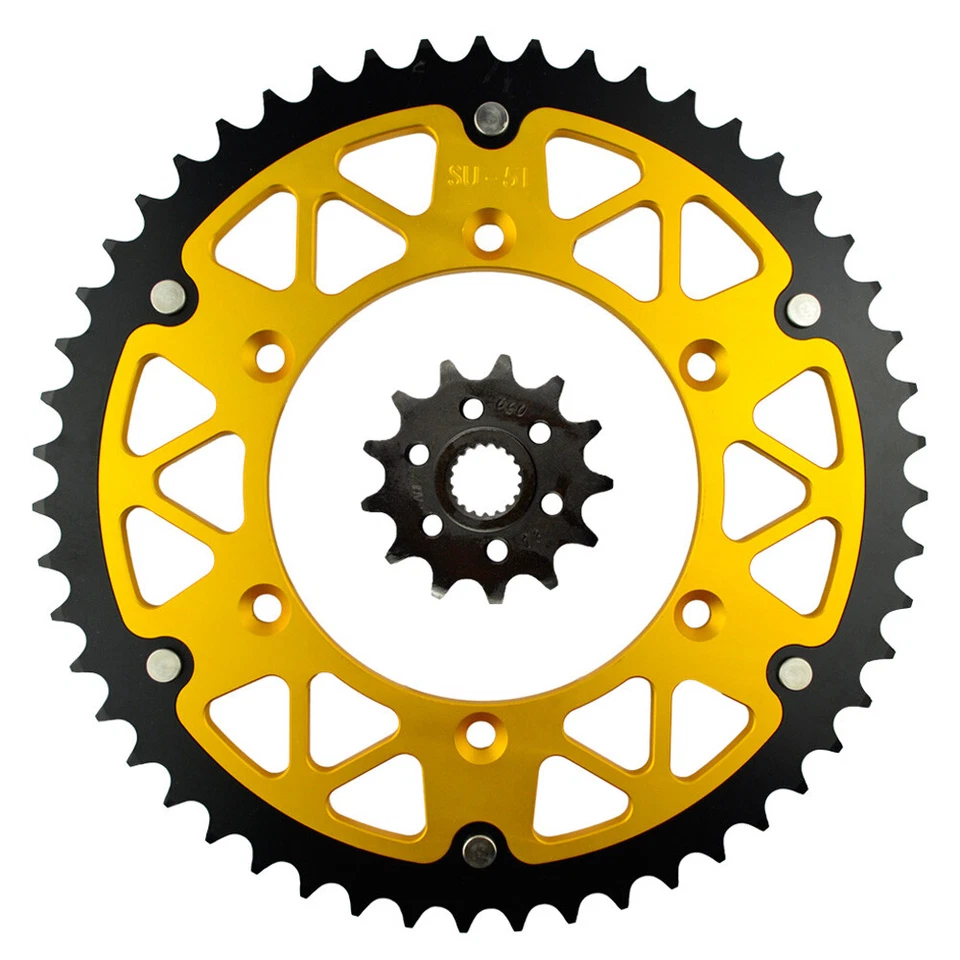 Front & Rear Sprockets 13/51 Tooth For Suzuki RM125 1998-2008 RMZ250 2007-2021 - Imagem 1 de 1