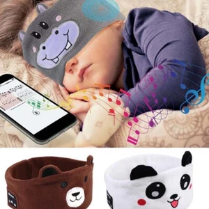 Kids Bluetooth Headband Headphone Earphone Cartoon Wireless Sleeping Music Wear - Picture 1 of 15