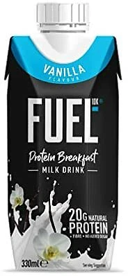 FUEL 10K FUEL10K 330ml Vanilla Breakfast Milk Drink - Pack of 8 - High Protein Milkshake
