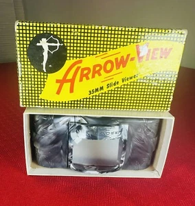 Slide Viewer ARROW VIEW 35mm Illuminated Magnified Marbled Art Deco Orig. Box - Picture 1 of 7