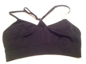 Victorias Secret PINK Yoga Bralette Solid Black Small NWT - Picture 1 of 8