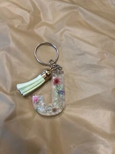 Resin Handmade Initial key chain - Picture 1 of 1