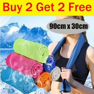 Instant Cooling Towel ICE Cold - Running Cycling Jogging Gym Sports Outdoors New - Picture 1 of 15