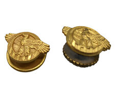 Pair Vintage WW2 RUPTURED DUCK HONORABLE DISCHARGE Flying Eagle Lapel Buttons