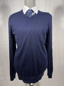 Men's Size XL BANANA REPUBLIC 100% Merino Wool Sweater Pullover Navy Blue - Picture 1 of 5