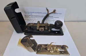 Rzadki vintage wojskowy telegraf klucz Morse RBM stacja radiowa rosyjska II wojna światowa z ZSRR 40 - Zdjęcie 1 z 22