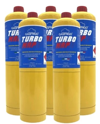 GASFRIGO 5 BOMBOLE GAS CARTUCCIA TURBO MAP GAS 400 gr ATTACCO CGA600 TURBO SET 110 200