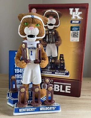KENTUCKY WILDCATS Basketball 8x NATIONAL CHAMPIONS Trophy Mascot Bobblehead NIB! - Image 1 of 2