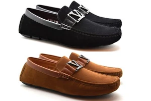 NEW MENS SLIP ON LOAFER DESIGNER BUCKLE DRIVING CASUAL DRESS  SHOES UK SIZE 6-12 - Picture 1 of 17