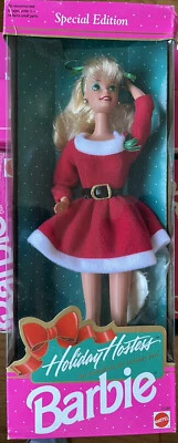 1992 VTG HOLIDAY HOSTESS BARBIE doll toy Mattel Special Edition Santa 10280 - Image 1 of 2