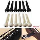 6 Pack Acoustic Guitar Bridge Pins Plastic String End Peg Fastener Holder USA