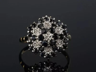 2Ct Round Cut Lab-Created Diamond Engagement Cluster Ring 14K Yellow Gold Plated - Image 1 of 4