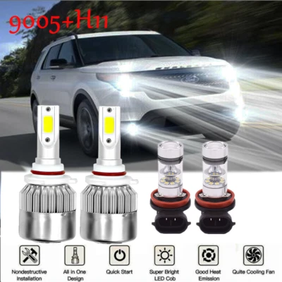 4x Para Ford Explorer 2011-2015 - Combo Faros LED Kit Faros Antiniebla BLANCO Foto 1 de 4