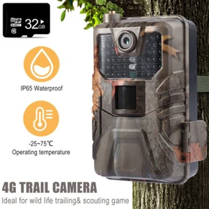 4K Live Video Hunting Camera 4G MMS Trail Scouting Game Wildlife APP Cam + 32GB - Picture 1 of 12