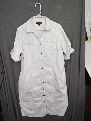 Vestido Chadwicks of Boston Blanco Botón Fiesta Trabajo Foto 1 de 4