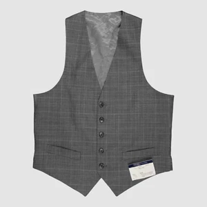 Tommy Hilfiger Men Gray Slim-Fit 5-Button Wool Dress Suit Vest Waistcoat Sz 36S - Picture 1 of 4