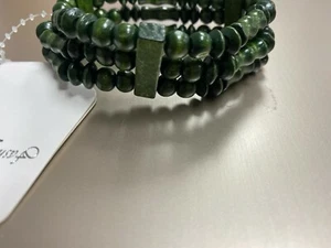 Modeschmuck Holz wie Armband, grün, weiblich, elastisch  - Bild 1 von 4