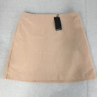 NEW Portmans Womens Mini Skirt Size 16 Nude Brown A-Line Back Zip