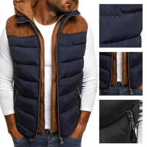 Men Quilted Vest Body Warmer Sleeveless Padded Jacket Coat Winter Clothing Vests - Picture 1 of 12