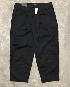 NWT Banana Republic Authentic Chino Barrel Pant Womens Sz 14 Cropped Black Pants - Picture 1 of 9