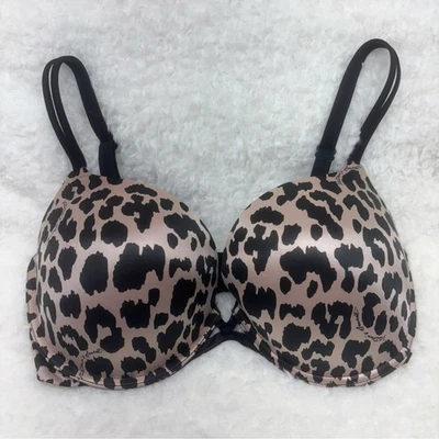Sutiã Victoria’s Secret muito sexy push up 34DDD estampa animal chita leopardo - Imagem 1 de 4