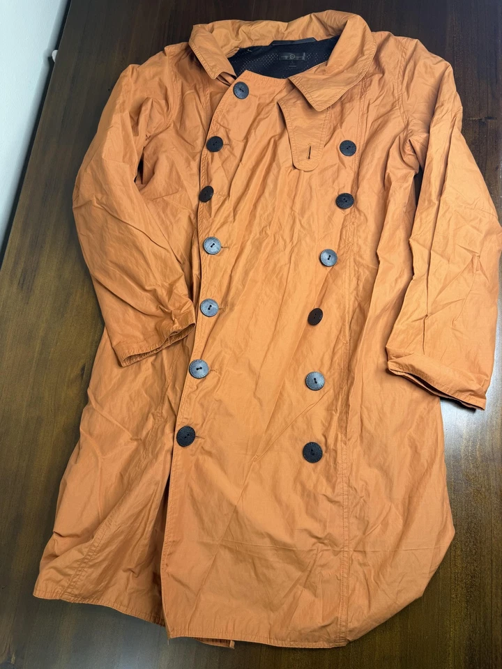 Chaqueta de Cuero Wilsons Mujer Grande Naranja Doble Pecho Trinchera Ligera Foto 1 de 4