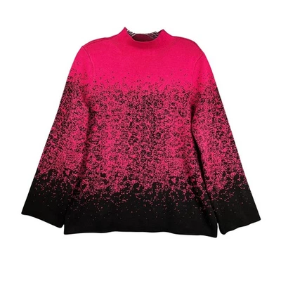 Suéter tejido Investments Petites rosa negro ombre cuello falso para mujer PM Foto 1 de 3