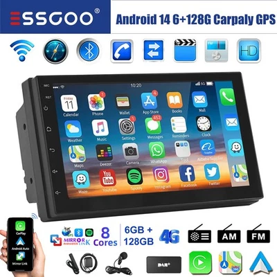 DAB+ Autoradio DAB+ 4G 6+128GB USB Android 14 7" Doppel 2 Din Bluetooth Carpaly - Bild 1 von 4