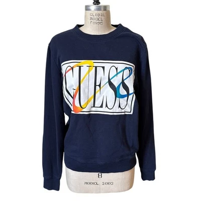 Винтажный свитшот 90-х с логотипом Guess французский махровый размер средний - Изображение 1 из 4