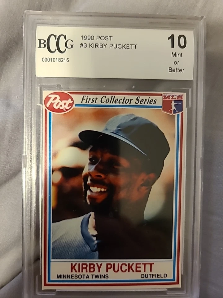 1990 Post Kirby Puckett #3 Graded BCCG 10 Mint Or Better Minnesota Twins - Image 1 of 2